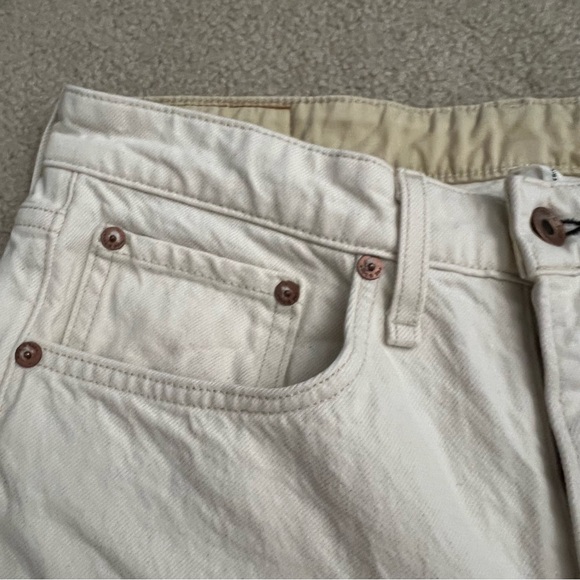 rag & bone Rosa Mid-Rise Boyfriend Jeans in Ecru with Distressing / Raw Hem - Picture 7 of 15